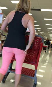 Milf at Target in pink leggings