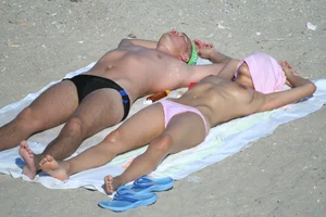 Continesti nude beach girls in Romania