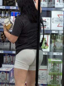 Gray and white shorts - quick caps