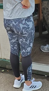 Girl with a nice ass in patterned leggings