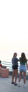 Bubble butt in spandex w cute teen in shorts