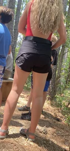 Fantastic fit butt sweat at hiking park