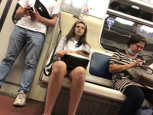 Subway Candid Girl With a Hot Booty in Mini-Shorts And Long Legs Creepshots Gallery
