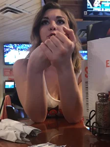 Candid sexy Hooters girls in their uniforms