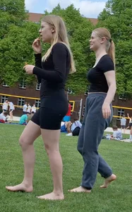Busty redhead (long distance shots)