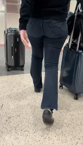 PAWG Hotwife in Tight Jeans Capped at Airport (OC + GIFS)