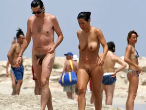 Nude beach and topless girls