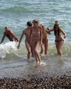 Nude beach and topless girls