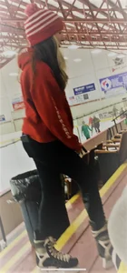 Teen girl in tight jeans and a hoodie creepshot
