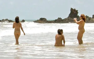 Nude beach and topless girls