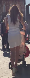 Milf in JUST ABOUT see-thru, tight dress