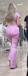 Ass in pink outfit