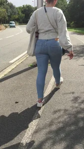 Juicy student ass in a tight pants