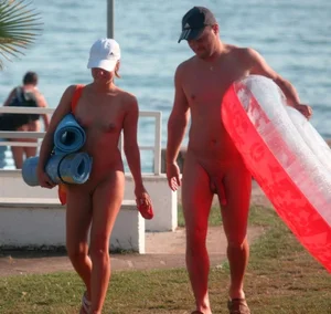 Nude beach and topless girls