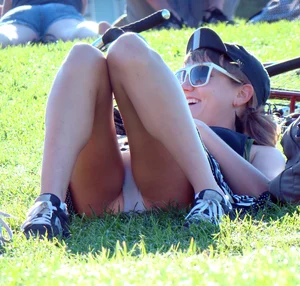 Bunch of sexy girls upskirted at parks showing their panties and asses
