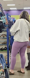 Thick purple leggings MILF
