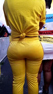 Ebony showing VPL in outfit