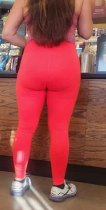 Bubble butt milf in red yoga pants (second time capping her)