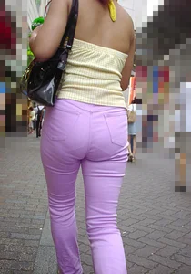 Ass in Pink Pants Closeup on the Street
