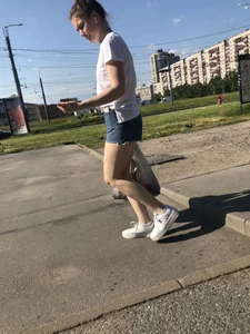 Girl With Hot Legs in Denim Mini Shorts Photos Gallery