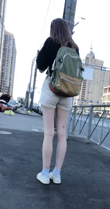 Pale and slim legs with a mole street creepthot