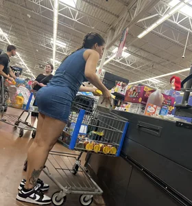 Big booty Latina in short blue dress (oc)