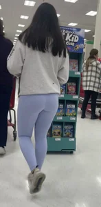Tight teen in purple leggings!