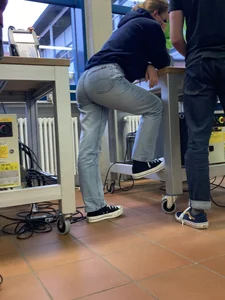 Nice ass in blue jeans office creepshot