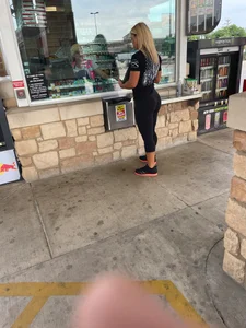 Fit Blonde at Kroger Gas Station