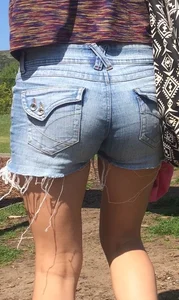 Milf booty in denim shorts