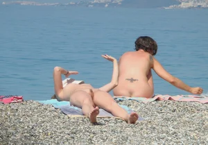Nude beach and topless girls