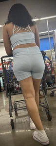 Skinny Ebony Booty in Shorts😈