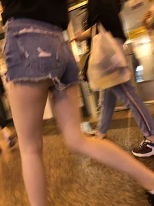 Girls in Shorts with Hot Skinny Legs Street Creepshots