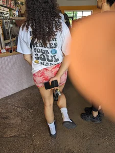 Super thick Latina in pizza shop OP