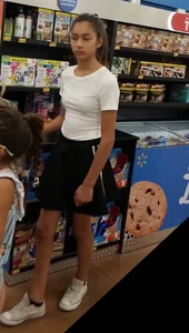 Skinny teen at the supermarket photos