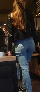 Nice looking girl with a little sexy bubble ass in tight jeans