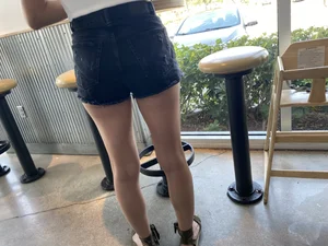 Hottie in tight booty shorts
