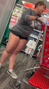 Almost busted by target security for this meaty mom showing cheeks