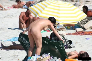 Bunch of sexy ladies on a nude beach