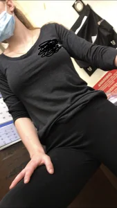 Hot coworker with a nice ass in tight black jeans