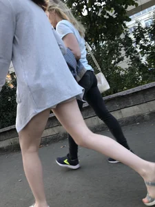 Girl in Mini Shorts Hot Skinny Legs Street Creepshot