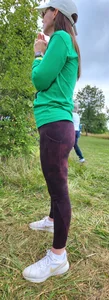 Thin Milf in purple yogas (hint of VPL)