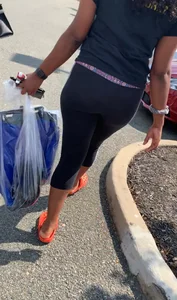Bit of ebony vpl in black leggings