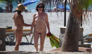 Nude beach and topless girls