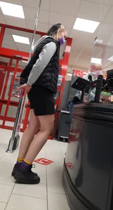 Chick in black shorts