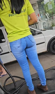 Beautiful gas station attendant