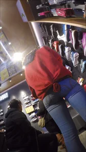 Hot Booty in Tight Jeans Footwear Store Creepshot
