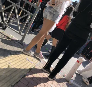 Carnival girls wearing pantyhose, spandex shorts, stockings, skirts and other outfits