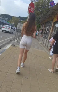 NICE! little ass in white short