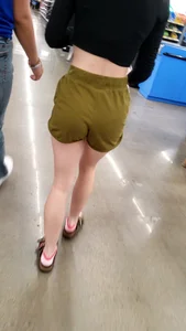 Thin short shorts college slut
